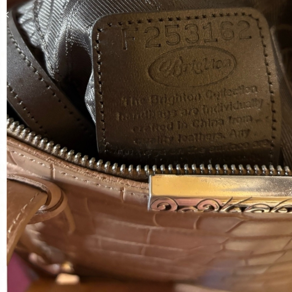 **Brighton Mingle Alicia Buff Croc-embossed Handbag - Picture 4 of 6